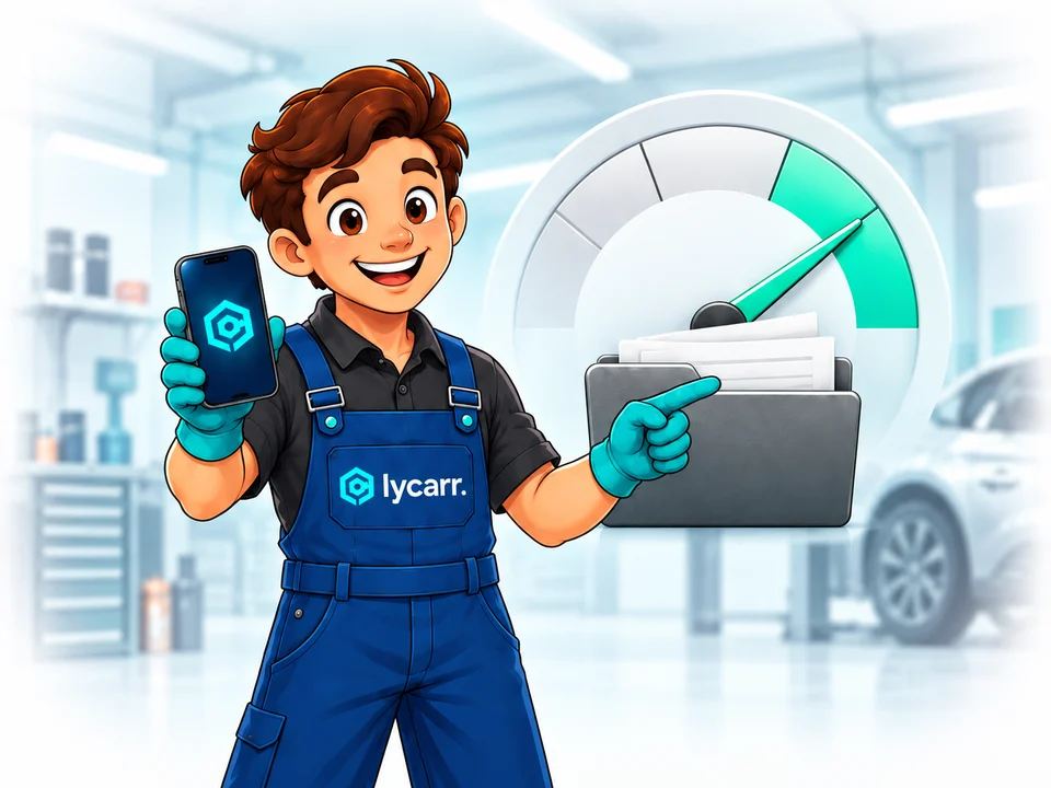 Le carrossier Lycarr montre son application et une jauge passée au vert